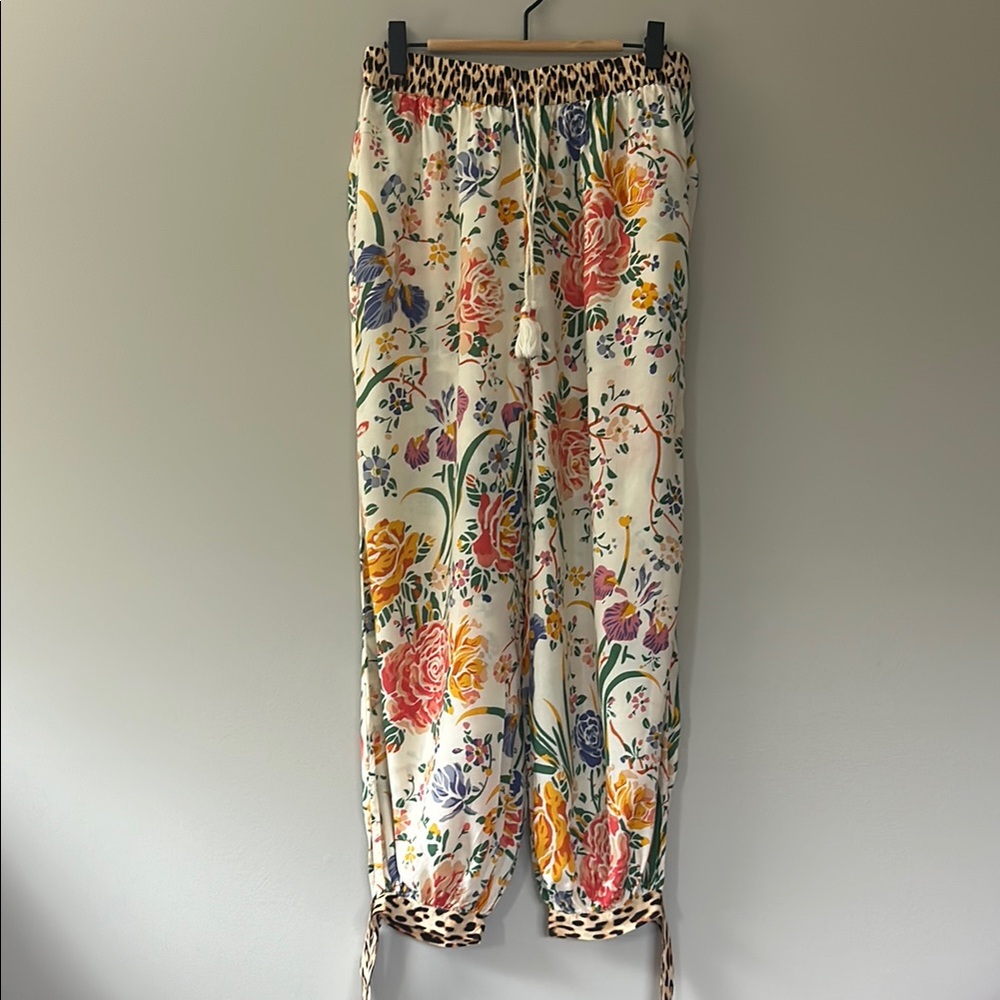 Anthropologie‎ Liane Lounge Pants Joggers Floral Animal Print Size XS